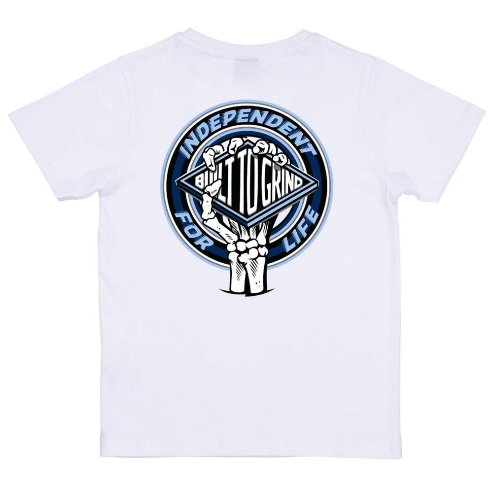 Independent Youth T-Shirt Youth For Life Clutch - White - Skatewarehouse.co.uk