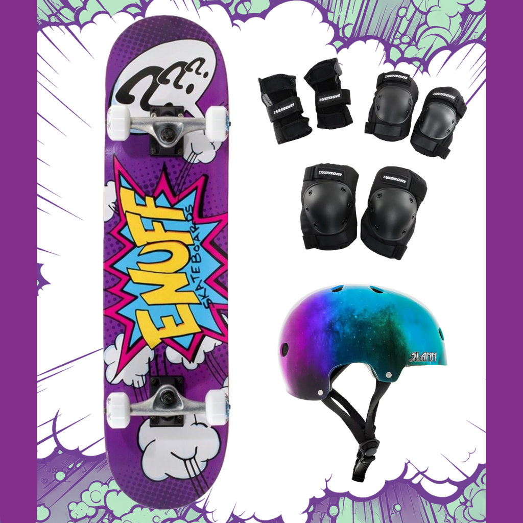 Enuff Pow Purple Junior Complete Skateboard Bundle