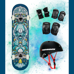 Rocket Alien Pile Up Beginner Skateboard Bundle