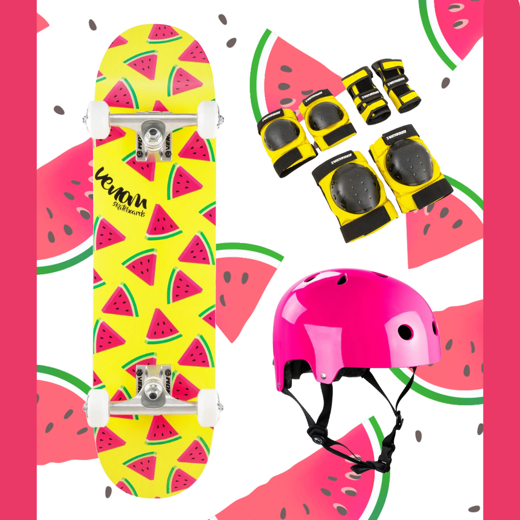 Venom Melons Junior Skateboard Bundle - Pink 7.25"