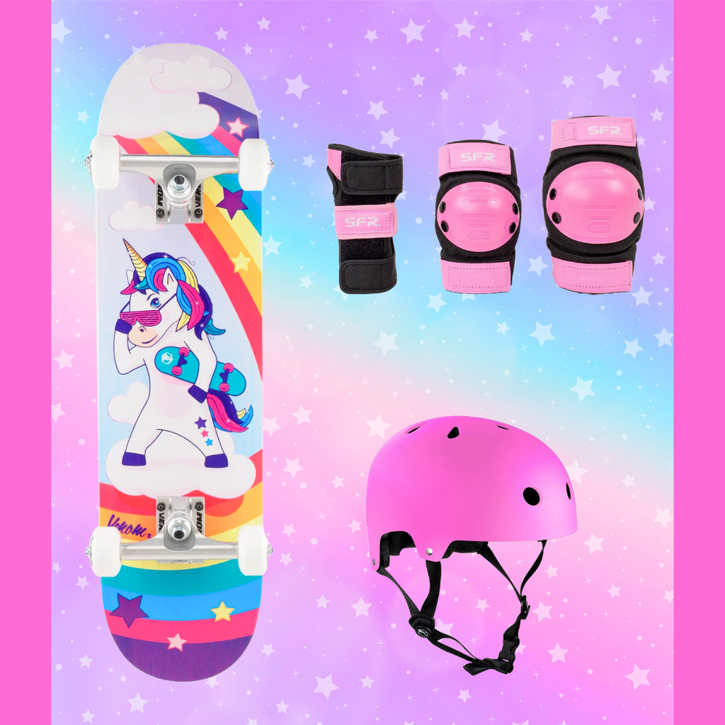 Venom Unicorn Kids Mini Junior Complete Skateboard Bundle