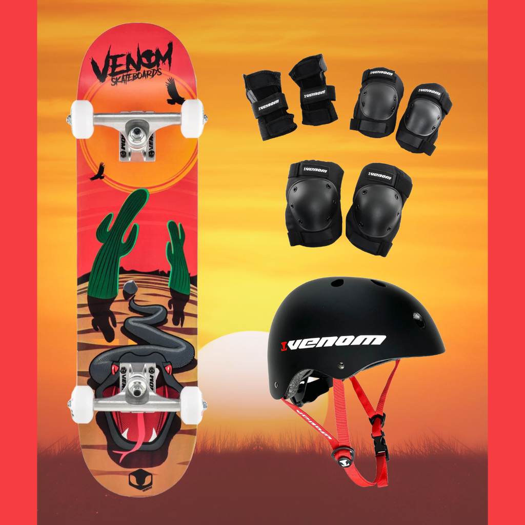 Venom Viper Kids Junior Complete Skateboard Bundle 7.25