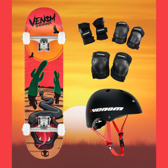 Venom Viper Kids Junior Complete Skateboard Bundle