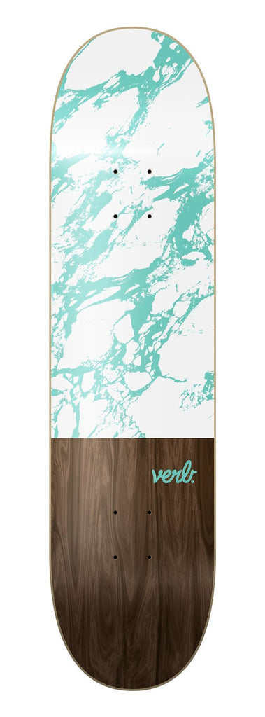 Verb Marble Dip  Logo Skateboard Deck White/Mint 8.25"