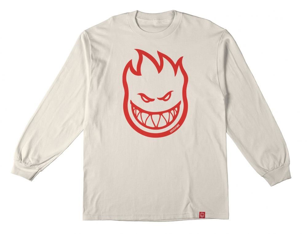 Spitfire L/S T-Shirt Bighead - Natural / Red