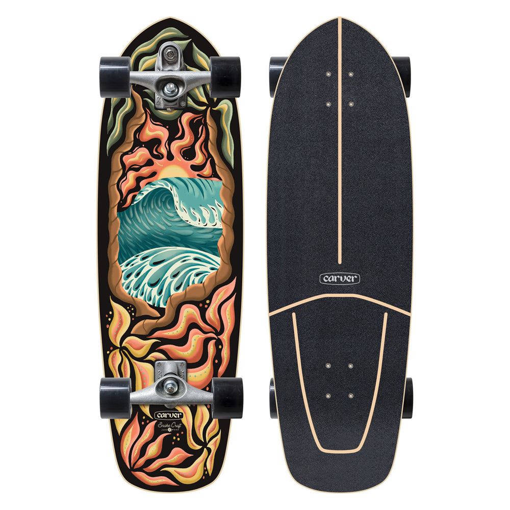 Carver Psychedelic Sunset - C7 Surfskate Cruiser Skateboard - 9.875" x 32.0"