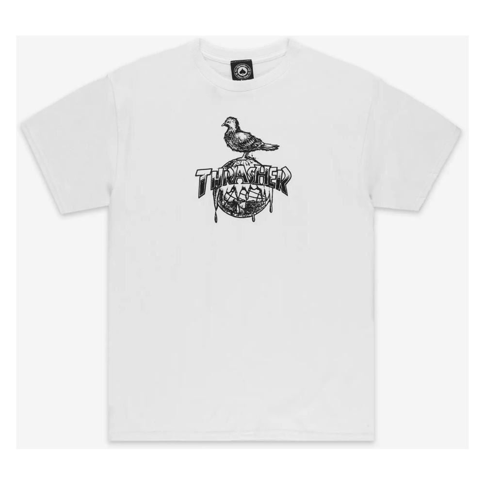 Thrasher X Antihero T-Shirt Cover The Earth - White