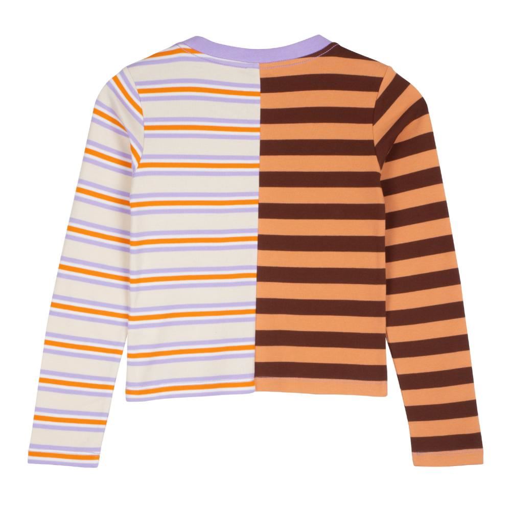 Santa Cruz Womens Custom Top Split Stripe L/S T-Shirt - Sepia Stripe