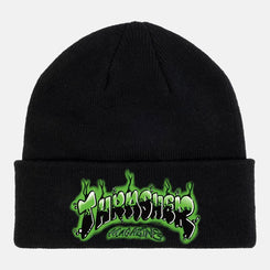 Thrasher Beanie Airbrush Patch Black - O/S - Skatewarehouse.co.uk