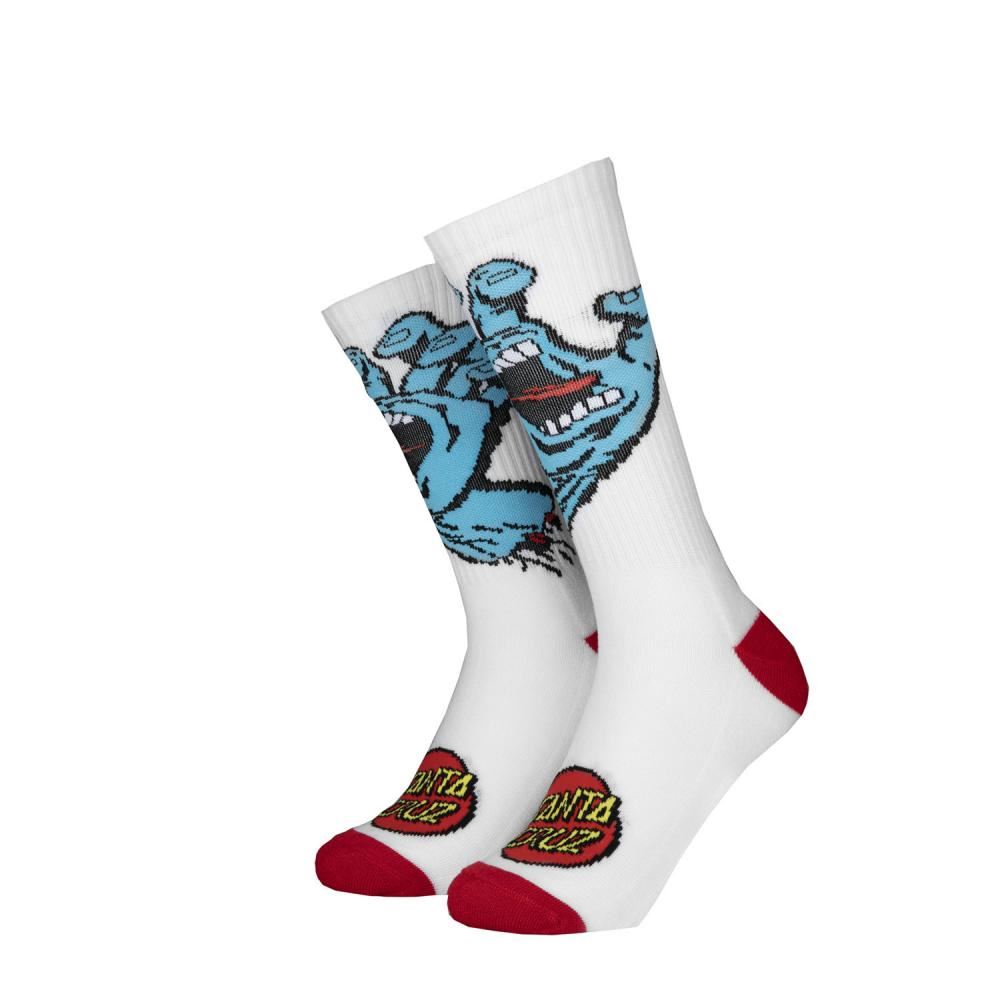 Santa Cruz Socks Screaming Hand Sock - White