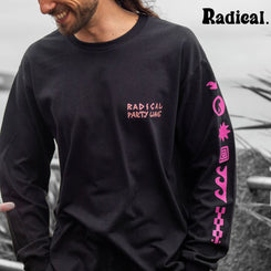 Radical. Party Wave Unisex Long Sleeve T-shirt - Black