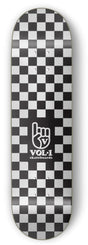 Vol.1 Checker Black/White Skateboard Deck 7.75"