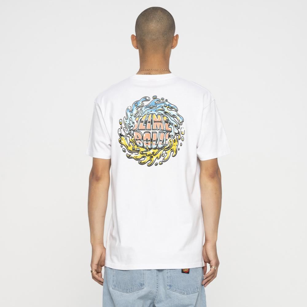 Santa Cruz T-Shirt SB Logo Chrome T-Shirt - White - Skatewarehouse.co.uk