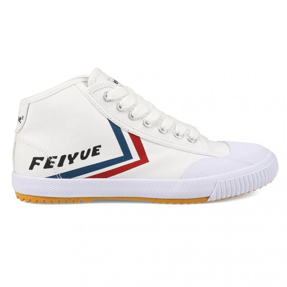 Feiyue Footwear Fe Lo Mid 1920 Martial Arts/Gym/Lifing Shoes - White / Blue / Red - Skatewarehouse.co.uk