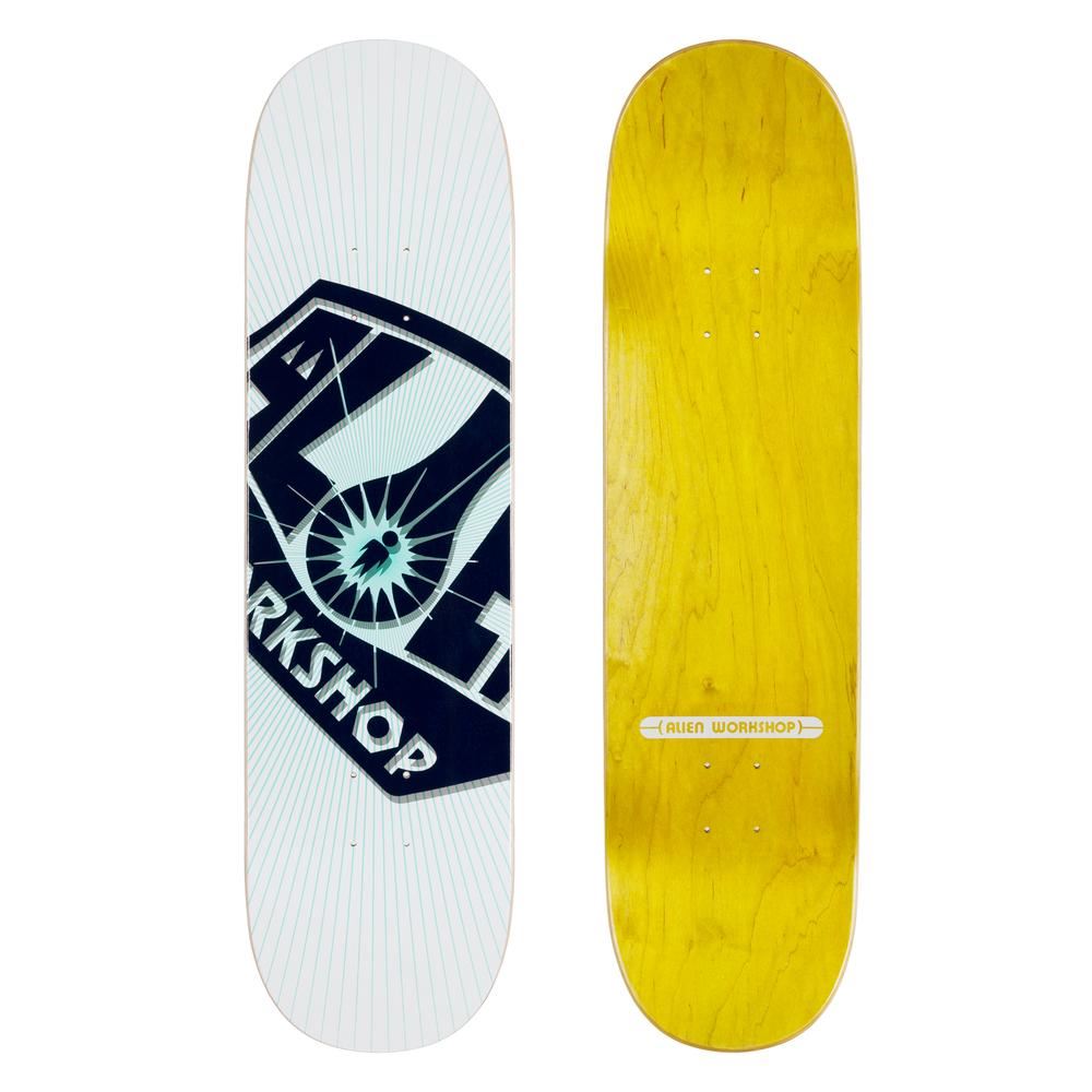 Alien Workshop OG Burst Skateboard Deck White Yellow 8.5"