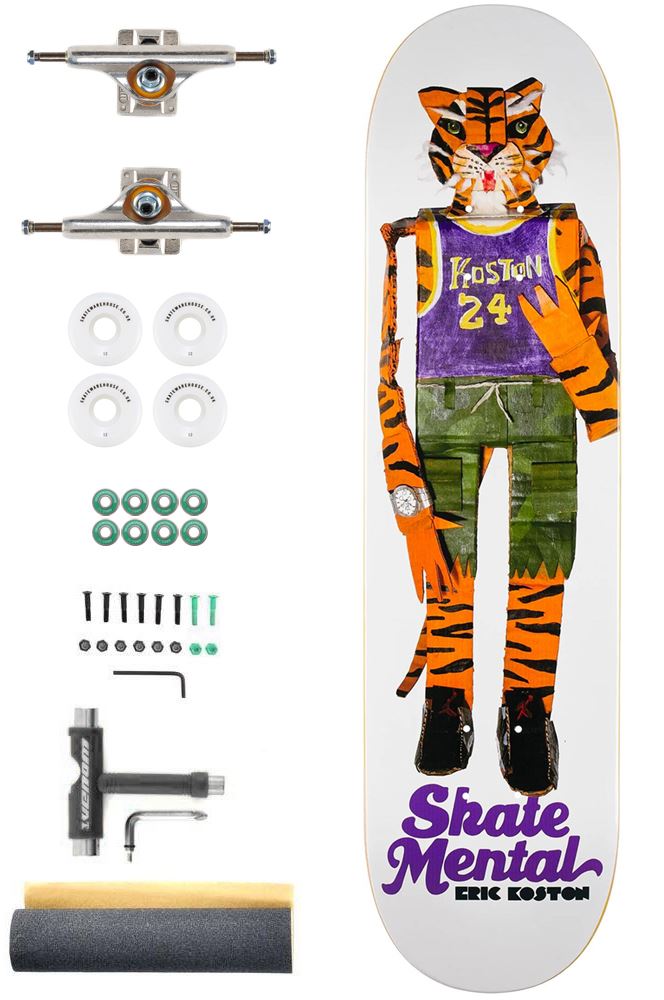 Skate Mental Koston Tiger White Custom Complete Pro Skateboard Kit