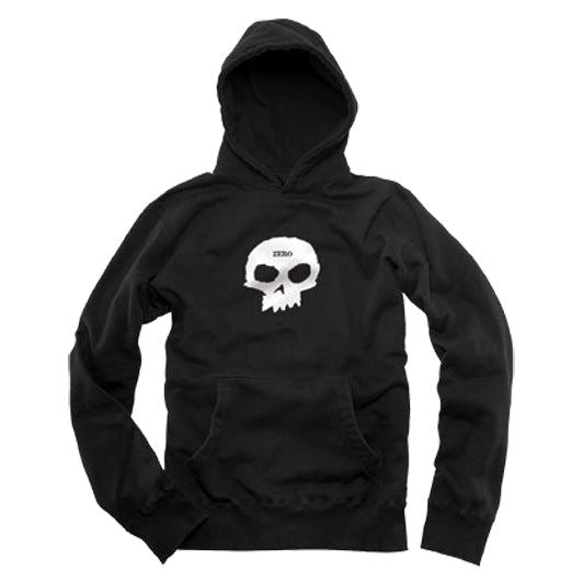 Zero Single Skull Pullover Hoodie Black White