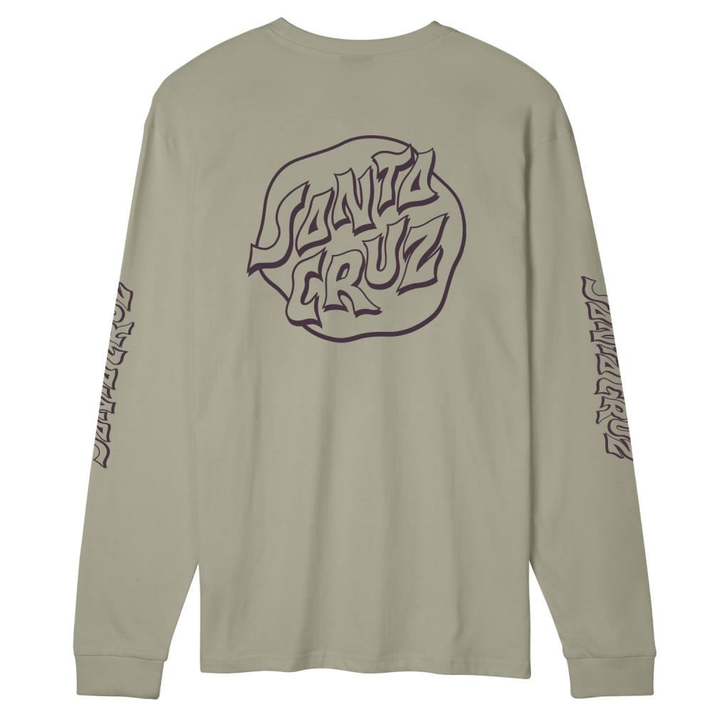 Santa Cruz L/S T-Shirt Fever Dream Mono Dot - Stone Grey