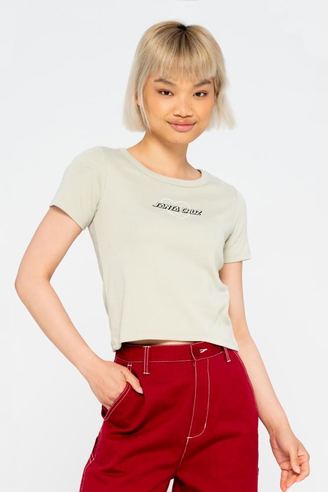 Santa Cruz Womens T-Shirt Heart Strip T-Shirt - Silver