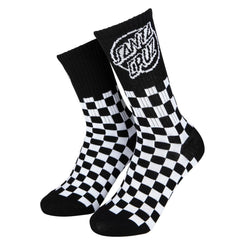 Santa Cruz Youth Sock Youth Oval Check Dot (2 Pack) Black & White - O/S