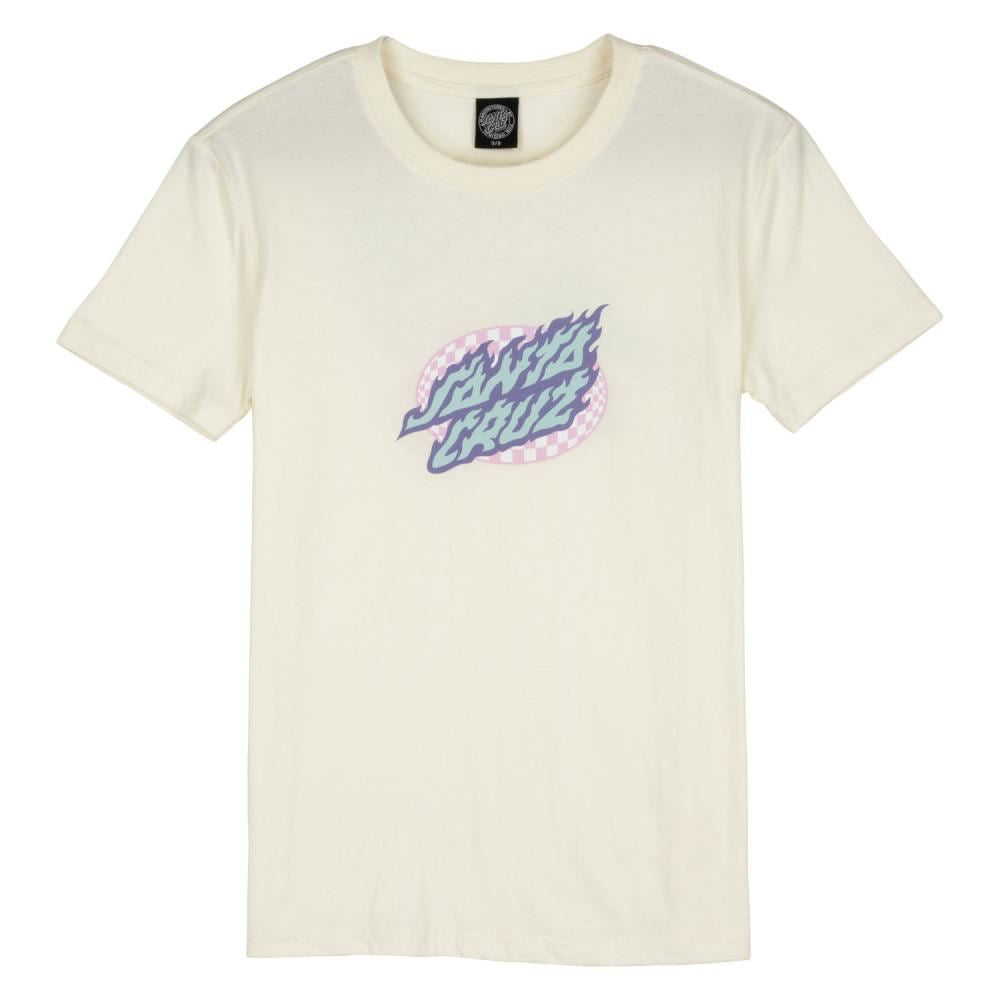 Santa Cruz Womens T-Shirt Goal Flame - Off White