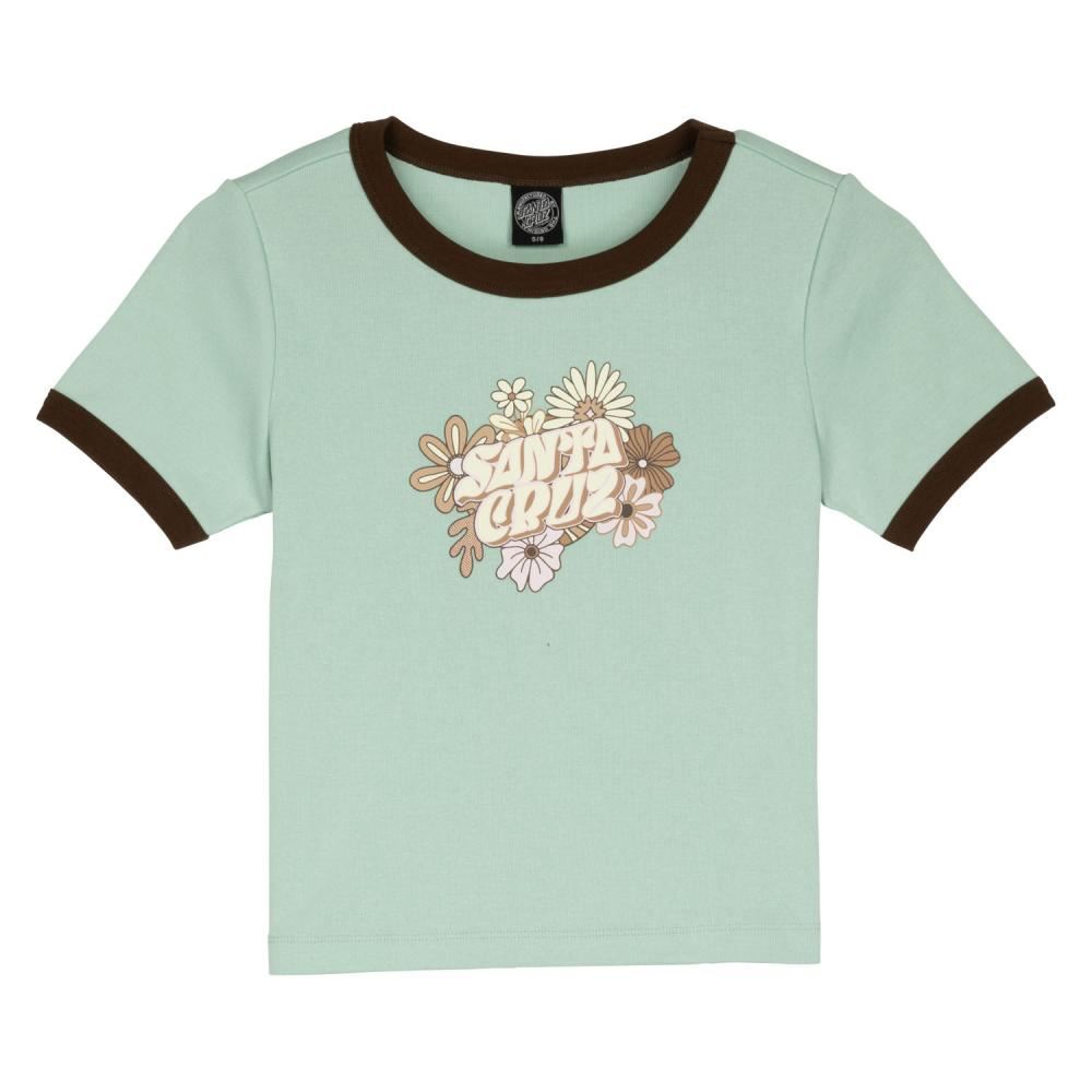 Santa Cruz Womens T-Shirt Vibes Front Ringer - Fresh Mint