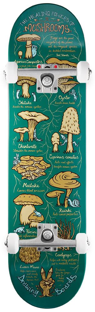 Drawing Boards Shroom Custom Complete Skateboard - 8.0"