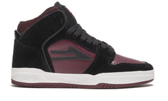 Lakai Telford Kids Skate Shoes - Black/Burgundy