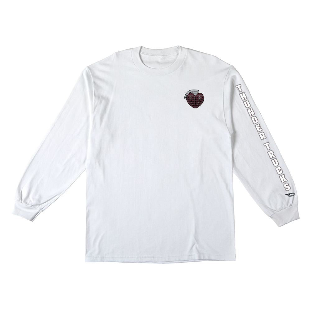 Thunder L/S T-Shirt OG Grenade Sleeve - White / Black / Maroon