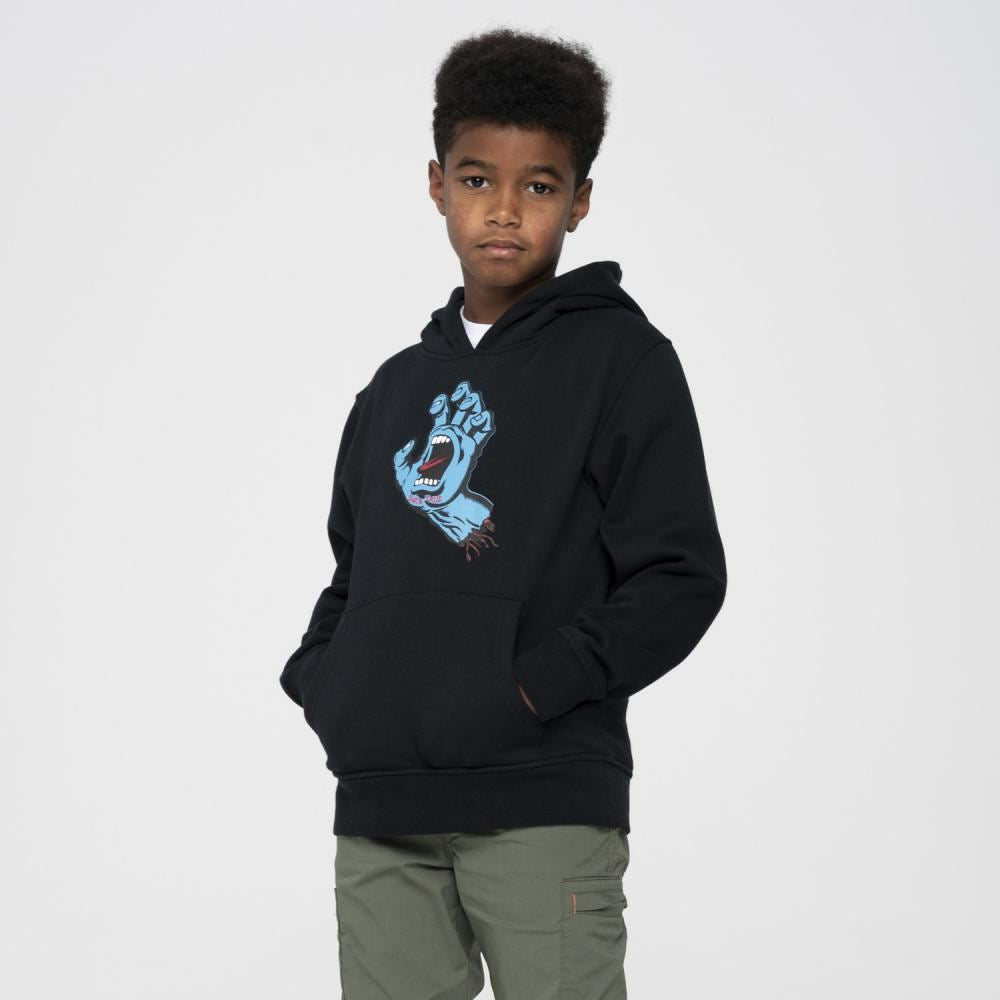 Santa Cruz Youth Hood Youth Screaming Hand Hood - Black - Skatewarehouse.co.uk