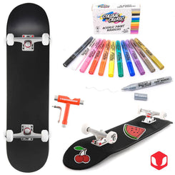 Venom Skateboards Skateboard complet et stylos Noir - 8"