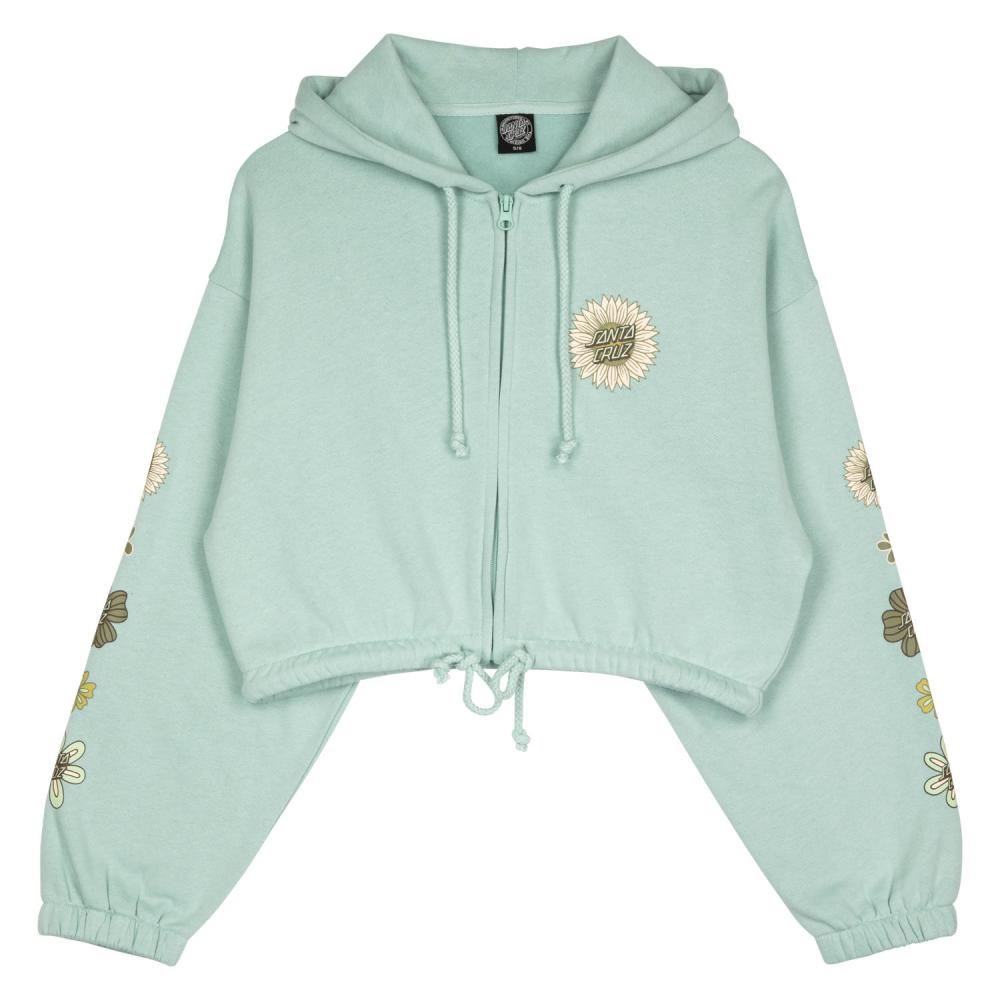 Santa Cruz Womens Zip Hood Floral Mix Up - Fresh Mint - Skatewarehouse.co.uk