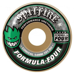 Spitfire Formula Four Skateboard Wheels Conical 101 (Green Print) - Natural