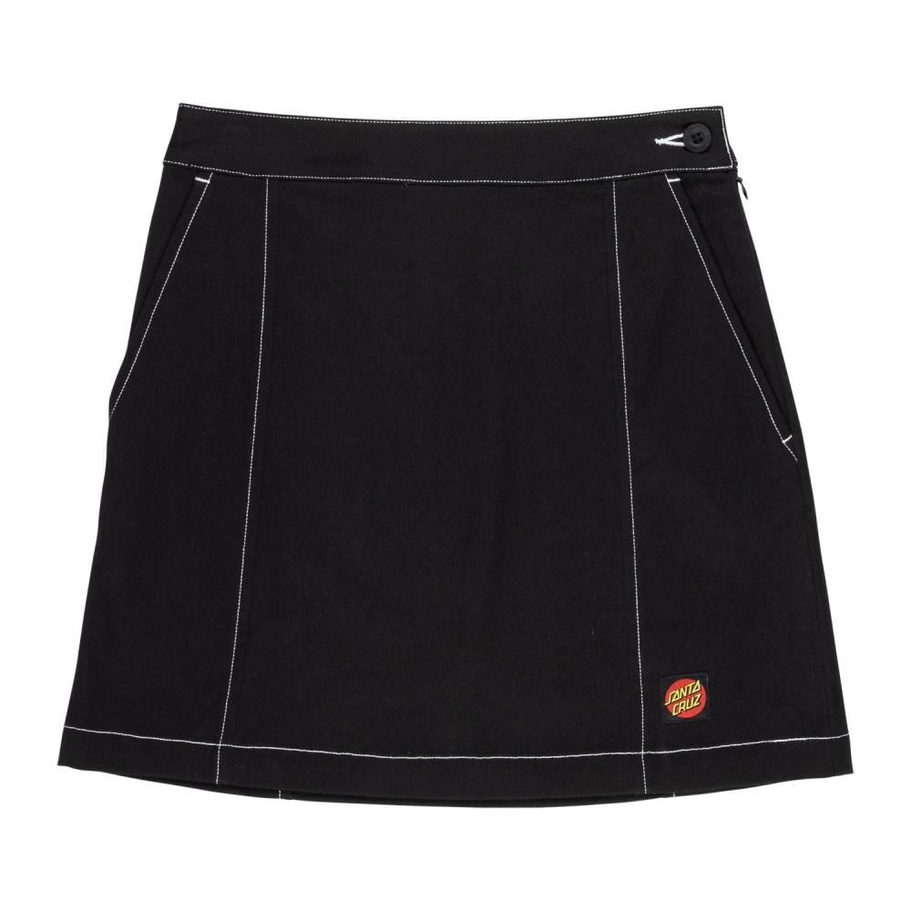 Santa Cruz Womens Skirt Nolan Mini Skirt - Black / White Stitch