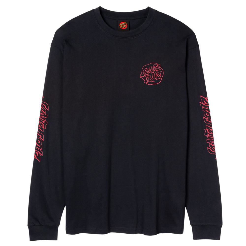 Santa Cruz L/S T-Shirt Fever Dream Mono Dot - Black