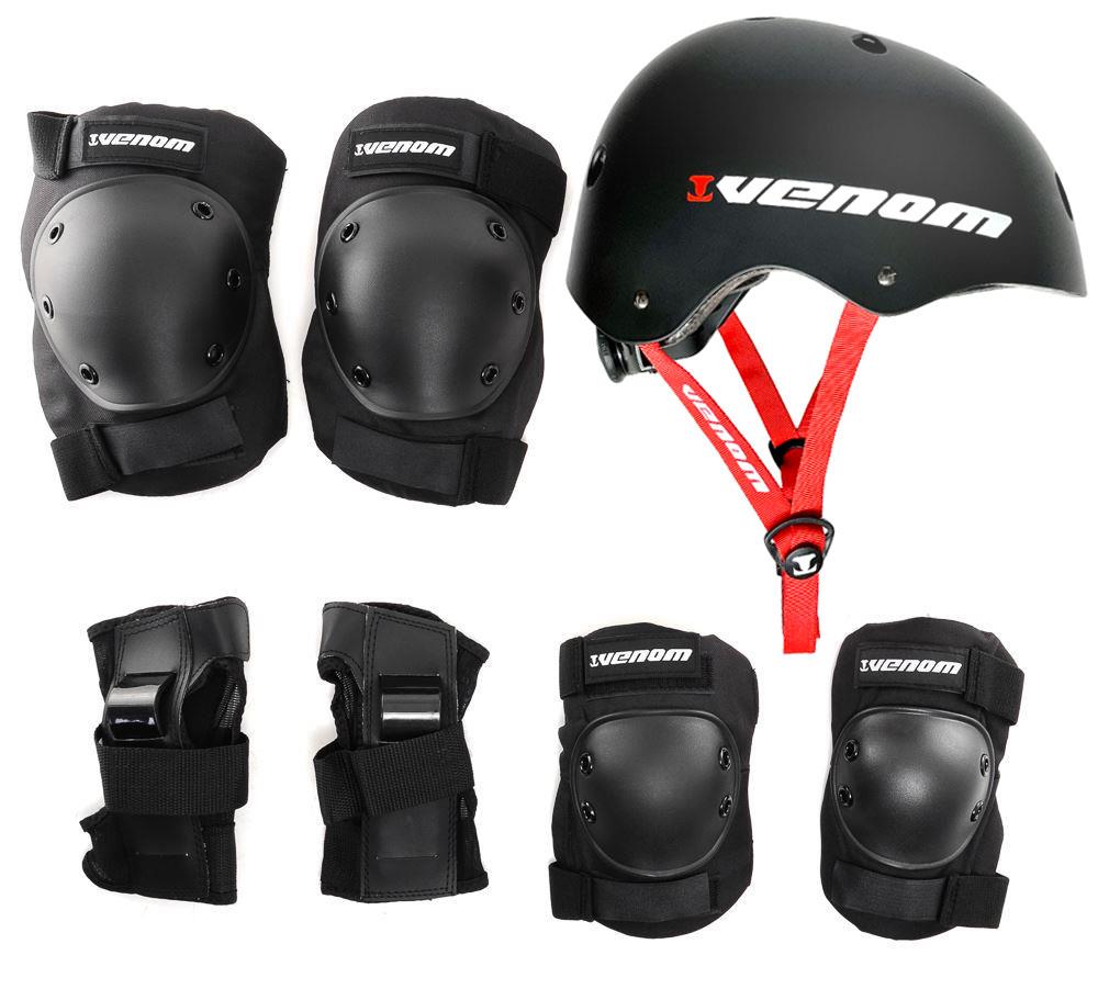 Venom Skateboard Helmet + Triple Pads Combo Protection Gift Pack