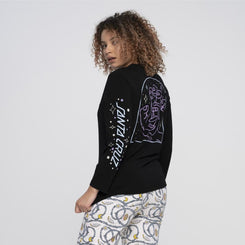 Santa Cruz Womens L/S T-Shirt Moon Ray Hand L/S T-Shirt - Black - Skatewarehouse.co.uk