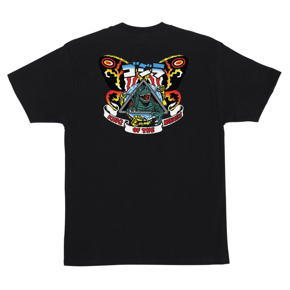 Santa Cruz T-Shirt Godzilla Natas Mothra - Black