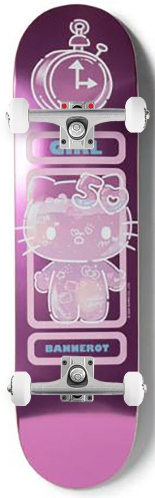 Girl x Hello Kitty Skateboard 50th Anniversary Simon Bannerot x Venom Custom Complete Skateboard - 8.5"