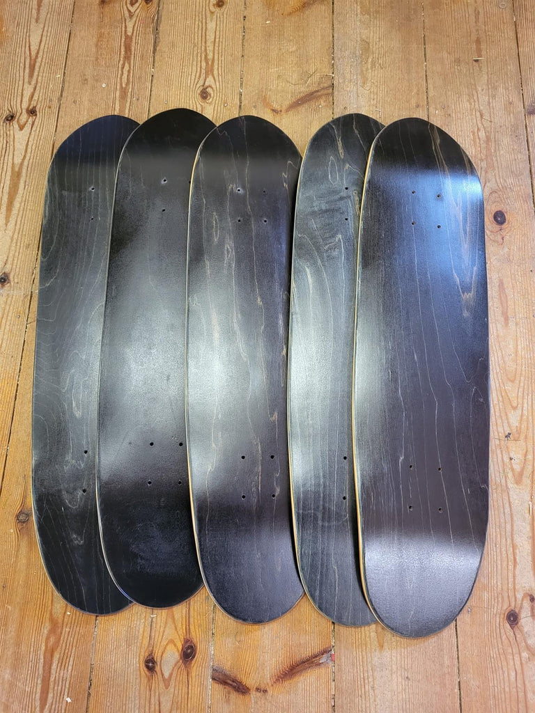 Venom Varnished Blank Skateboard Decks - Black Stain, Maple Wood, Perfect for Custom Art, DIY Projects, and Furniture - Cruiser Shape