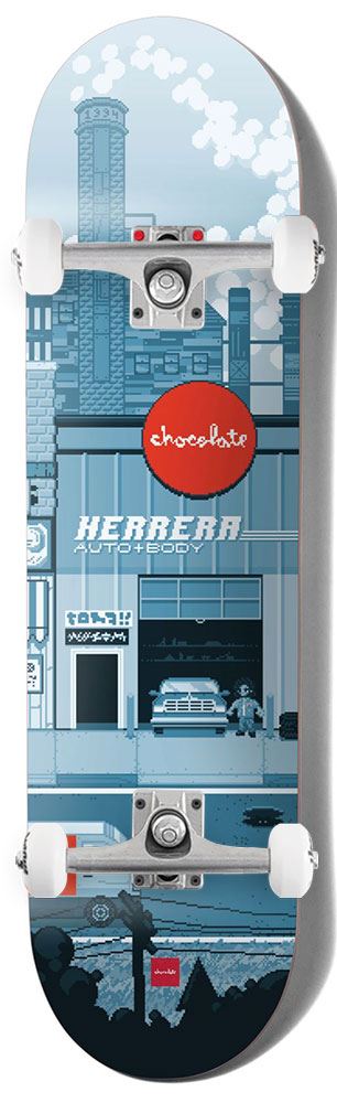 Chocolate Skateboard Pixel City Erik Herrera x Venom Custom Complete Skateboard - 8.5"