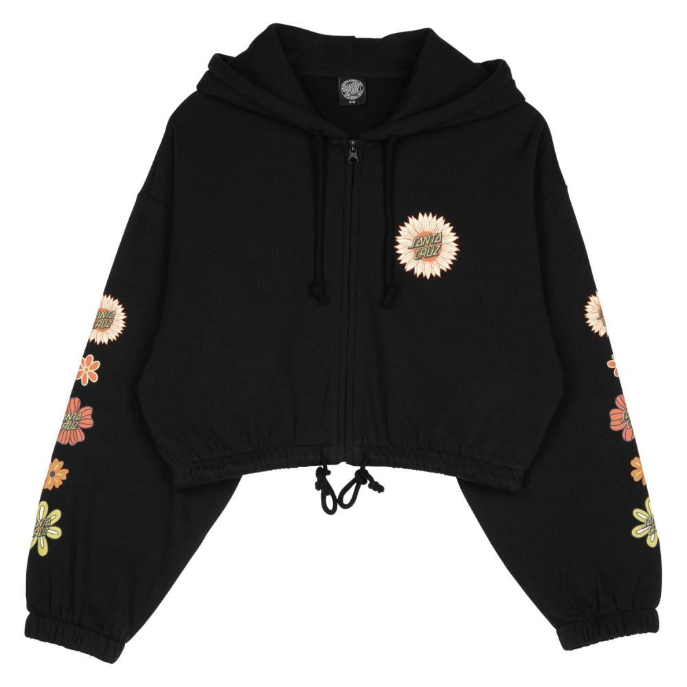 Santa Cruz Womens Zip Hood Floral Mix Up - Black - Skatewarehouse.co.uk