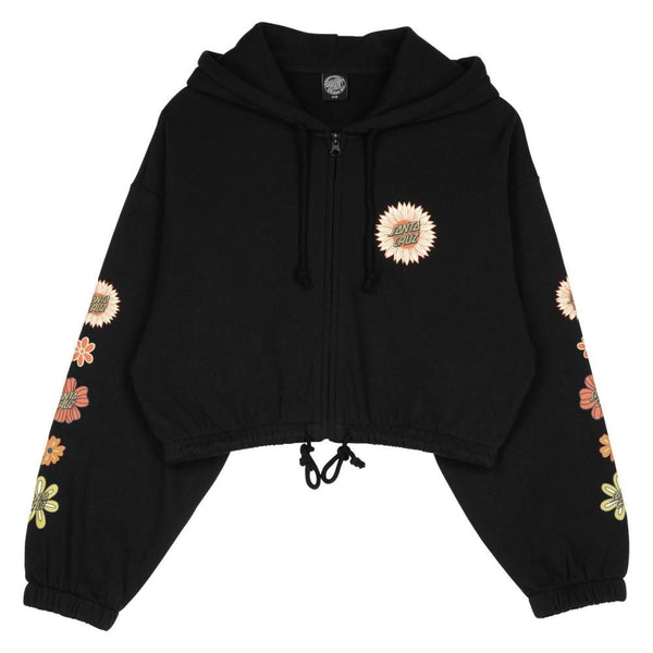 Santa Cruz Womens Zip Hood Floral Mix Up Black Skatewarehouse