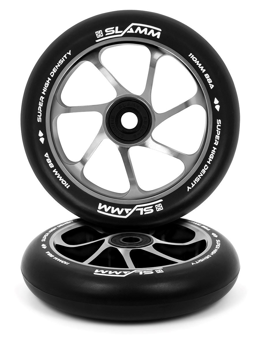 Slamm 110mm Team Wheels - Black / Silver - 110mm – Skatewarehouse.co.uk