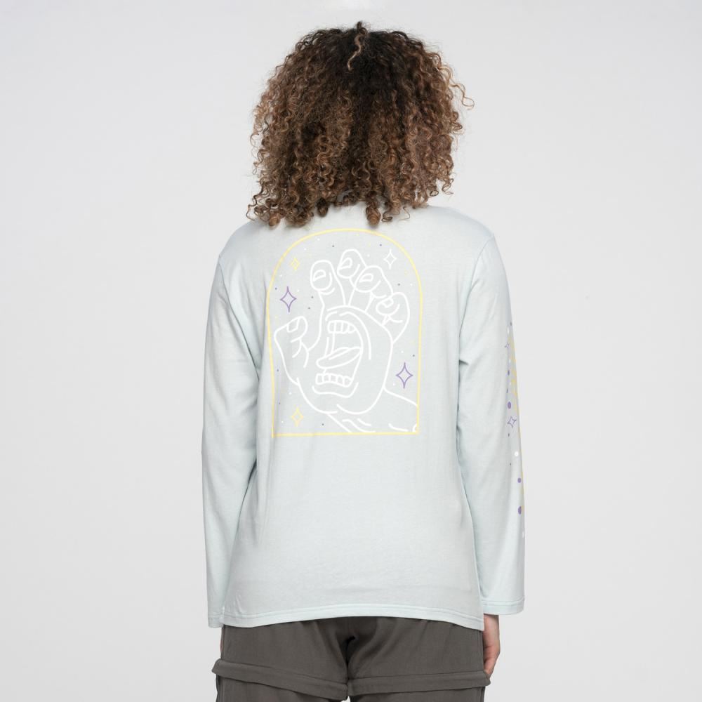 Santa Cruz Womens L/S T-Shirt Moon Ray Hand L/S T-Shirt - Baby Blue