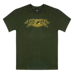 Thrasher X Antihero T-Shirt Mag Banner - Forest Green