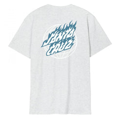 Santa Cruz T-Shirt Global Flame Dot - Athletic Heather - Skatewarehouse.co.uk