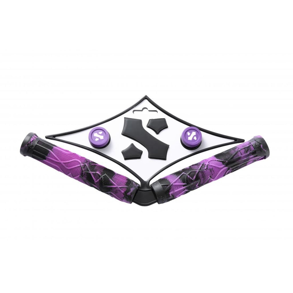 Sacrifice SPY Scooter Bar Grips - Black/Purple - Skatewarehouse.co.uk