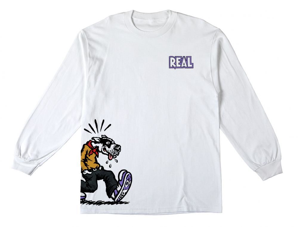 Real L/S T-Shirt Comix - White - Skatewarehouse.co.uk