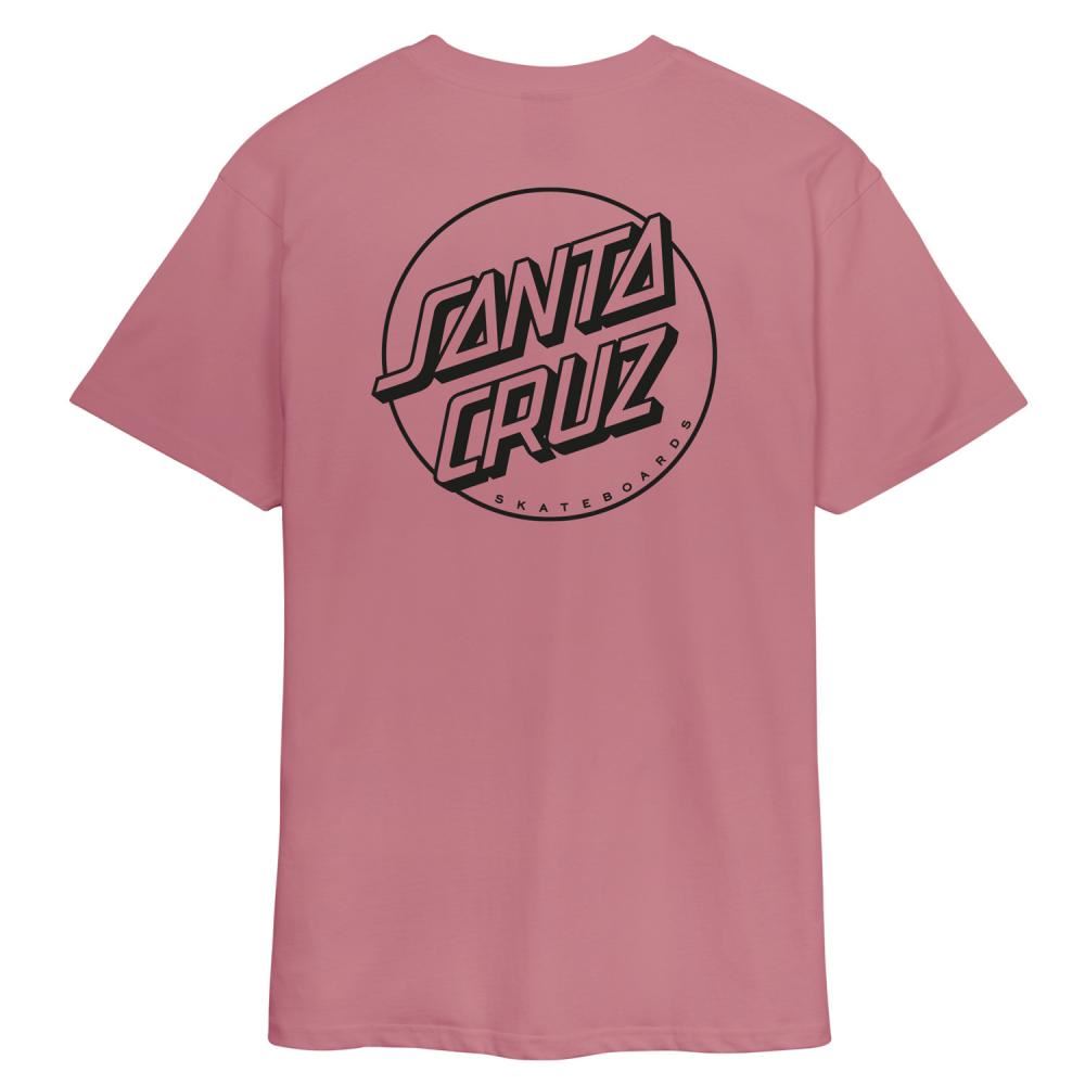 Santa Cruz T-Shirt Opus Dot Stripe - Dusty Rose - Skatewarehouse.co.uk